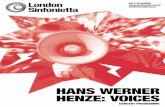HANS WERNER HENZE: VOICES - London Sinfonietta · HANS WERNER HENZE: VOICES The London Sinfonietta is grateful to Arts Council England for their generous support of the ensemble,