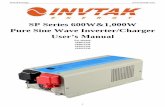 SP Series 600W&1,000W Pure Sine Wave Inverter/Charger Inverter Manual.pdfseries pure sine wave inverter/charger is able to output max charge current as long as input AC voltage is
