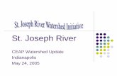 St. Joseph River - USDAThe St. Joseph River Watershed z694,400 acres zIncludes six counties in three states z56% in northeast Indiana z22% in south central Michigan z22% in northwest