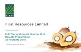 First Resources Limited · - 4 - Executive Summary Dividend Proposing final dividend of 2.15 Singapore cents per share Interim dividend of 1.25 Singapore cents per share paid in September