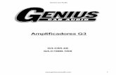 Amplificadores G3 - Genius Car Audio USA · • Coneccion en cadena a travez de RCA. • Doble fuente de poder tipo MOS-FET PWM. • Impedancia minima 1 ohms, Linkable 2 amplificadores