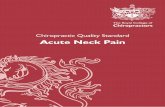 Chiropractic Quality Standard Acute Neck Pain · Chiropractic Quality Standard | Acute Neck Pain 7 The Royal College of Chiropractors Chiropractic Quality Statement 2: History and