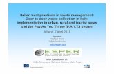 Italian best practices in waste management: Door to door waste … Esper-1_ENG.pdf · 2011-05-04 · Italian best practices in waste management: Door to door waste collection in Italy: