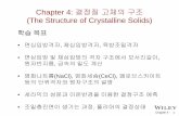 Chapter 4: 결정질 고체의 구조 - KOCWcontents.kocw.net/KOCW/document/2016/chosun/kimsunjoong/... · 2016-09-09 · Chapter 4 - 3 • 일반적으로 조밀한 구조를 가진다.