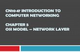 CN1047 INTRODUCTION TO COMPUTER NETWORKING CHAPTER … Introduction to Computer... · COMPUTER NETWORKING CHAPTER 5 OSI MODEL –NETWORK LAYER. Network Layer Network layer manages