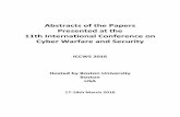 Abstracts of the Papers Presented at the International on ... · Continuity Model Xiaomi An, Shuyang Sun, Wenlin Bai and Hepu Deng 8 13 Attacker Skill, Defender Strategies and the
