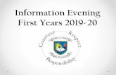 Information Evening First Years 2019-20Subject Learning & Assessment Review • When students have completed CBAs, the CBAs will be assessed by the students’ teachers, and the outcomes
