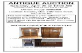ANTIQUE AUCTION · 2014-04-24 · •10 Boxes of Albums inc. Several Framed Albums including Billy Ward Sea of Glass, Hank Ballard and the Midnighters, Hank Williams as Luke the Drifter,