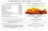Collington’s Weekly Courier · Collington’s Weekly Courier October 24 – October 30 Key Contact Numbers In-house TV Channel - 972 Daily Updates x2212 Pool x2229
