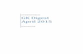 GK Digest April 2015 - ugcportal.com Digest April.pdf · GK DIGEST APRIL 2015 By Ramandeep Singh 2 Business and Economy RBI imposed 16 Banks 31 March - 16 Central Co-operative Banks
