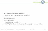 Mobile Communications Chapter 10: Support for Mobility · Prof. Dr.-Ing. Jochen H. Schiller MC - 2008 10.1 Mobile Communications Chapter 10: Support for Mobility •File systems •Data