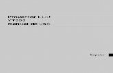 Proyector LCD VT650 Manual de uso - NEC Display Solutions · 2014-01-06 · COMPLETO LAS TRES ESPIGAS. NO ABRA LA CAJA. EN EL INTERIOR HAY COMPONENTES CON ALTA TENSIÓN. EL SERVICIO