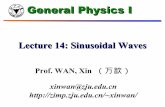 Lecture 14: Sinusoidal Waveszimp.zju.edu.cn/~xinwan/courses/physI16/handouts/lecture14.pdf · A standing wave is an oscillation pattern with a stationary outline that results from