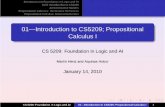 01---Introduction to CS5209; Propositional Calculus Ics5209/slides/slides_01... · 2010-01-18 · with Dharmakirti (7th century CE), and Gangea Updhyya of Mithila (13th century CE),