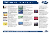 Fall 2011 Medical Title List - Login Canadalb.ca/pdf/Q311Medicalbooklist_Sept_2011.pdf · 2011-09-30 · Kaplan, $49.99 Kaplan Medical USMLE Step 2 Ck Qbook, 5e Kaplan Comprehensive,