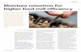Pelleting Moisture retention for higher feed mill efficiency · Moisture retention for higher feed mill efficiency The goal of animal feed producers is to achieve better nutrient