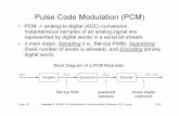 Pulse Code Modulation (PCM)site.uottawa.ca/~sloyka/elg3175/Lec_11_ELG3175.pdf · Pulse Code Modulation (PCM) • PCM -> analog-to-digital (ADC) conversion. Instantaneous samples of
