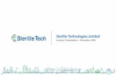 Sterlite Technologies Limited · 5 Sterlite Tech: Leading Provider Of Telecom Products & Solutions 3 manufacturing locations – India , China and Brazil with 2500+ full time employees