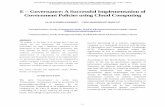 E Governance: A Successful Implementation of Government ... · implementation of e-governance for achieving good governance and the possible barriers in the implementation of e governance
