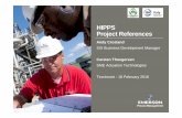 HIPPS Project References - AISISA · HIPPS Project References Andy Crosland SIS Business Development Manager Carsten Thoegersen SME Actuation Technologies Tecnimont - 18 February