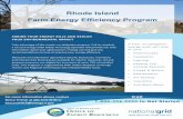 Rhode Island Farm Energy Efficiency Program Energy Efficiency... · 2017-02-01 · Rhode Island Farm Energy Efficiency Program Call 1-800-332-3333 to Get Started A free, no-obligation