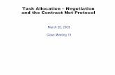 Task Allocation – Negotiation and the Contract Net Protocolweb.eecs.utk.edu/~leparker/Courses/CS594-spring03/Lectures/Mar25.pdf · Task Allocation – Negotiation and the Contract
