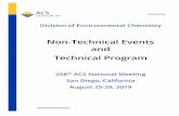 Non-Technical Events and Technical Program...American Chemical Society Division of Environmental Chemistry Non-Technical Events and Technical Program 258th ACS National Meeting San