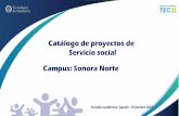 Catálogo de proyectos de Servicio social Campus: Sonora Norte · deportiva adaptada para niños con discapacidad y Aquaterapias Objetivo: ... una ludoteca para niñas, niños y adolescentes.