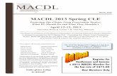 MACDL spring 13 Layout 1 · Michael Palazola s St. Louis, MO Will Worsham s Springfield, MO ... Emily Bauman s Independence, MO Joshua Fay s Brookfield, MO Welcome New MACDL Members.