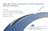 After the Needs Assessment: CAH Community Benefit Strategies · After the Needs Assessment: CAH Community Benefit Strategies ... •Community input into process and plan •Widely
