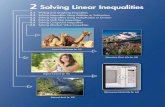 2 Solving Linear Inequalities · 2 Solving Linear Inequalities SEE the Big Idea ... ABSTRACT REASONING Summarize the rules for (a) adding integers, (b) subtracting integers, (c) multiplying