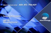Altech Chemicals Limited ASX: ATC FRA:A3Y...Project Equity Strategy • Use of German listed company to raise project equity • Altech Advanced Materials AG (AAM) • Raise US$100m
