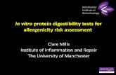 In vitro protein digestibility tests for allergenicity risk assessment · 2015-08-04 · In vitro protein digestibility tests for allergenicity risk assessment Manchester Institute