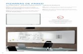 PIZARRAS DE PARED · 2019-08-22 · 44 PIZARRAS DE PARED [ESP] Pizarra metálica y magnética (*) con marco de aluminio anodizado. Superficie blanca apta para escritura con rotuladores