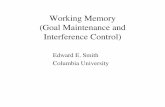 Working Memory (Goal Maintenance and …Working Memory •Interference Control: The processes involved in protecting the contents of working memory from interference from either other