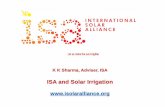 ISA and Solar Irrigation...Solar Water Pumping –Promising alternative Water Pumping –Options and comparison of energy use Electric Pump Diesel Pump Solar Pump Reach Grid-connected