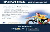 INJURIES BUSINESS HOURS. don’t always happen duringGet instant access to orthopedic excellence on nights and weekends: • No appointment necessary • Specialist office visit co-pay