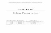 Bridge Preservation - Indiana · 2020-01-07 · 16-13 Mar. 2016 Chapter 72 superseded by Chapter 412 16-31 Sep. 2016 412-3.05(05) 18-02 Feb. 2018 412-2.03, 412-5.02 thru 5.04 18-22