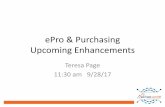 ePro & Purchasing Upcoming Enhancements€¦ · • Procurement Contracts – Workflow design to be determined • SOG has ePro workflow level to determine if a contract exists if