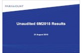 Unaudited 6M2018 Results€¦ · growth, underpinned by private sector activity. Private consumption growth is expected to sustain, supported by continued growth in employment and