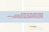 A BETTER HIGHER EDUCATION DATA AND INFORMATION FRAMEWORK FOR INFORMING POLICY · A BETTER HIGHER EDUCATION DATA AND INFORMATION FRAMEWORK FOR INFORMING POLICY: ... The group decided
