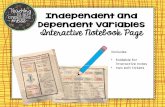Independent and Dependent Variables Interactive Notebook Page · 2019-01-31 · This product includes two versions of notes. One with all notes filled in (except the interactive parts)