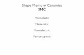 Shape Memory Ceramics SMC - unitn.itluttero/materialifunzionali/smc_eng.pdf · ticity and shape-memory eﬀect, due to ﬁrst-order mar-tensitic transformations or the rearrangements