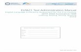 ELPA21 Test Administration Manual - AR Portal...ELPA21 Overview 2019-20 ELPA21 Test Administration Manual 3 | P a g e ELPA21 Overview District and school test coordinators are expected
