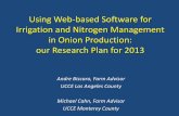 Developing Web-based Irrigation and Nitrogen Management ...cetulare.ucanr.edu/files/161647.pdfIrrigation and Nitrogen Management in Onion Production: our Research Plan for 2013 Andre