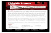 286s Mic Preamp - Parts Express · 2011-02-10 · Complete Loudspeaker Management System Features Channel Strip Processor 286s Mic Preamp Product Overview The dbx® 286s is a full