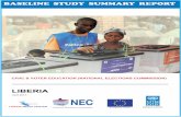 UNDP BASELINE SUMMARY REPORT - NEC Liberia...BASELINE STUDY SUMMARY REPORT CIVIC & VOTER EDUCATION (NATIONAL ELECTIONS COMMISSION) 5. The outcomes of the survey have reinforced the