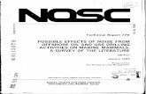 POSSIBLE EFFECTS OF NOISE FROM OFFSHORE OIL AND …Offshore Drilling Activities Sound Production Offshore Drilling Noise Underwater Hearing 20. ABSTRACT (Continue on reverse aide if