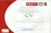  · Plot No 82, SIPCOT Phase Il, Moranapalli Village 635 109 - Hosur, - TAMILNADU India Bureau Veritas Certification certify that the Quality Management System of the above organisation