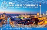 EMEA USERS CONFERENCE • BERLIN, GERMANY · 2016-10-04 · Title: Best Practices for the OSIsoft UC and Slide Template Author: Samanata Le Created Date: 10/3/2016 7:15:13 PM